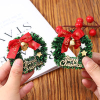 Décorations de Noël : Mini couronne de Noël artificielle, accessoires de photographie de bureau, décor d'arrière-plan pour arbre de Noël