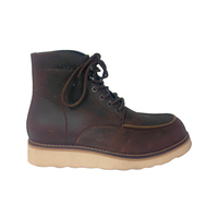 Nouvelle Arrivée 7+7 Bottes de marche pour hommes en cuir véritable, semelle intermédiaire EVA, semelle extérieure en caoutchouc, doublure en peluche - Confortables et respirantes