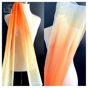 Gradient Stiff Hard Mesh Stoff Polyester Akkordeon Plissee Tüll Stoff Brautkleid Hintergrund Dec Designer Stoff - Product Image 6
