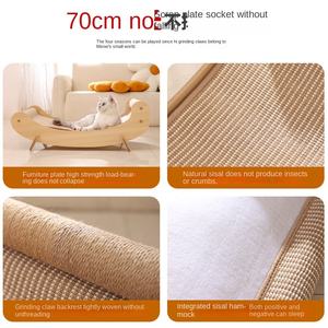 Sisal-Holz Extra Großes Kratzbaum-Board Verschleißfest Anti-Krümel Anti-Katzenkratzer Sofa-Schutz Katzen-Kratzbrett Integriertes Nest - Product Image 4