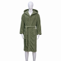 Peignoir personnalisé avec logo, en flanelle corail, naturel, chaud, doux pour la peau, pour la salle de bain, longueur mi-mollet pour femme