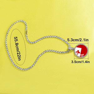 Australia bandera Hip Hop collar Rhinestone colgante Bling Iced Out CADENA DE <span class=keywords><strong>TENIS</strong></span> Fiji Samoa Kiribati Tuvalu banderas nacionales joyería - Product Image 5