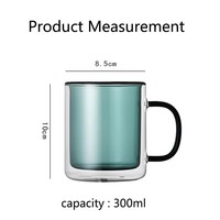 Vaso de Vidrio de Borosilicato de Doble Capa, Moderno, Minimalista, Resistente al Calor y al Frío, Ecológico, Portátil, Colorido, con Asa de Color