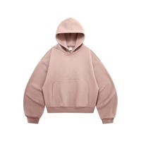 Sudaderas con Capucha Cortas de Hip Hop con Hombros Caídos, Lisas, de Corte Holgado, de Alta Calidad, Estilo Urbano, Oversize, de Algodón Grueso