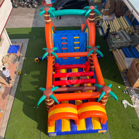 Parcours d'activités gonflable extérieur long sur le thème de la petite jungle en PVC pour enfants