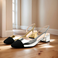 2025 populaire luxe filles fronde dos plate-forme sandales or noir marque bas gros talons pour confortable doux été confort