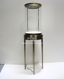<span class=keywords><strong>Vitrine</strong></span> de présentation de bijoux <span class=keywords><strong>ronde</strong></span> de luxe sur piédestal avec éclairage LED, mobilier de magasin de bijoux, vitrines de bijouterie - Product Image 3
