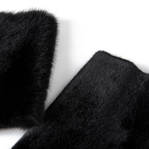 Tessuto in pelliccia sintetica in poliestere 100% di colore nero di pelliccia di visone tessuti in pelliccia di volpe per sciarpe con cappuccio, poncho invernali, pullover da donna - Product Image 4