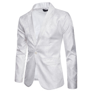 <span class=keywords><strong>Blazer</strong></span> d'affaires aristocratique pour hommes Style court manteau Sesign à grain foncé mode un bouton mince <span class=keywords><strong>homme</strong></span> costume décontracté - Product Image 3