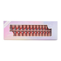150 faux ongles courts en amande à presser, 5 couleurs, classiques, style French Manucure, nude marron, réutilisables, en gel, 15 tailles, en boîte