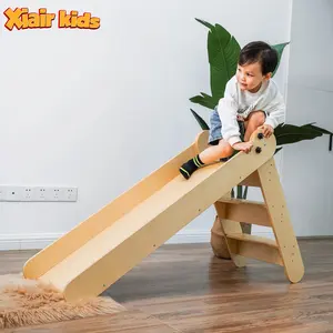 Xiair – glissières en bois Montessori pour enfants, avec marche, meubles de salle de jeux, glissière intérieure, planche à dessin, glissière en bois pour enfants, jouets