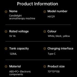 Electric Essential Oil Aromatherapy Humidifier <b>Diffuser</b> 120ml <b>Ultrasonic</b> for Car & Household Use with Humidistat - Product Image 5