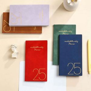 Custom 2025 Planner: PU Leather Hardback Academic Planner with Weekly, Daily, and Monthly Schedules, Blue <b>Notebook</b> - Product Image 3