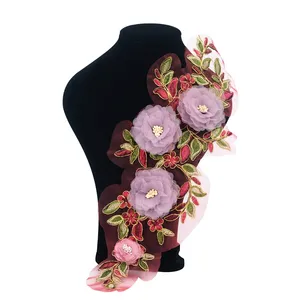 3D Stickerei Spitze Blume Aufkleber Spitze Stoff Patch Abendkleid Tanz Kleidung Dekoration Applique
