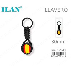 Portachiavi Ilan con Sfera da 30mm, Anello Nero con Design della Bandiera Spagnola - Product Image 3