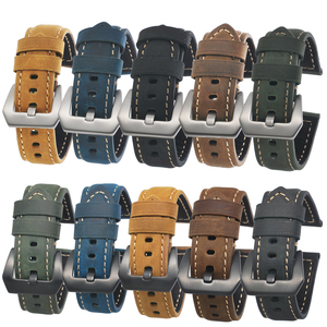 Accessori per orologi 10 colori 20mm 22mm cinturino in <span class=keywords><strong>pelle</strong></span> di <span class=keywords><strong>coccodrillo</strong></span> <span class=keywords><strong>cinturini</strong></span> per orologi Vintage in <span class=keywords><strong>pelle</strong></span> di cavallo pazzo 24mm - Product Image 2