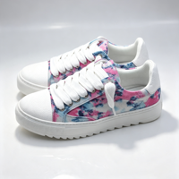 Chaussures décontractées en toile pour hommes et femmes, tendance, design rose et bleu tie-dye, pour la marche et le skateboard, vente en gros