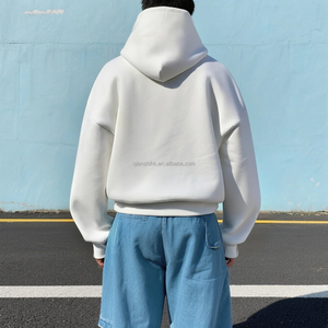 Venta al por mayor de sudaderas con capucha de Primavera de peso pesado personalizado de gran tamaño hombro caído ropa de calle hombres Sudadera con capucha en blanco fabricantes - Product Image 4