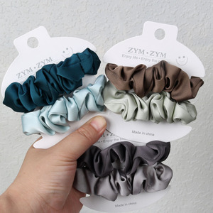 Thời trang 2pcssatin công bằng scrunchies cho phụ nữ Gradient màu tinh tế Headband tùy chỉnh đàn hồi tóc quan hệ cho cô gái bán buôn - Product Image 5