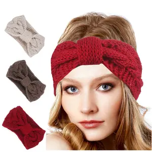 GTOP Wholesale Custom Cable Knit Headband Crochet Headbands Plain Braided Head Wrap Winter Ear Warmer Headband For Women