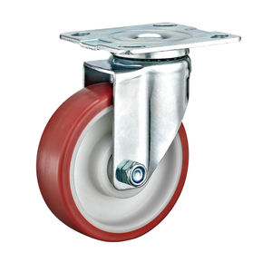 5 ''Rodas Vermelhas Pesadas Médias PU Máquinas Industriais Carrinhos Rodas de Rodízio - Product Image 6