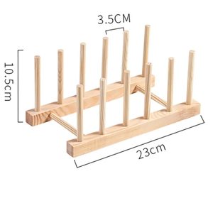 Cross-border wooden kitchen <b>dish</b> rack, cup and bowl drying rack, household water cup and plate draining multi-functional wooden - Product Image 4