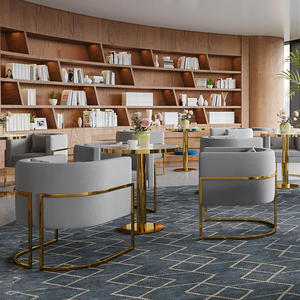 Juego de Sillas y Mesa de Conferencia Nórdicas, Mesa Pequeña Moderna y Lujosa, Juego de Sofás Combinados para Sala de Estar, Escuela, Hotel, Área de Recepción - Product Image 1