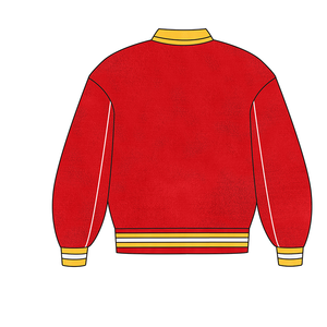 Lavorazione personalizzata AKA maglieria da corsa più cardigan stampati taglie disponibili in rosso per cappotto adulti - Product Image 2
