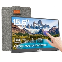 Schwarzer 15,6 Zoll Touch-Laptop-Bildschirm-Erweiterer 1200:1 Kontrast 178° Weitwinkelansicht Geringes Blaulicht Flimmerfrei