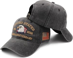 Casquette de baseball patriotique vintage brodée réglable pour hommes et femmes, édition 250e anniversaire des États-Unis - Product Image 4