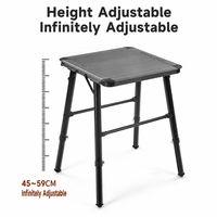 Table pliante portable en aluminium IGT Century, petite, carrée, extensible, réglable en hauteur, imperméable, pour le camping et le thé