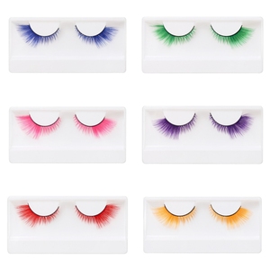 1/5/7/10 Paires de faux <span class=keywords><strong>cils</strong></span> colorés en boîte, naturels, volumisants et recourbants, pour un maquillage facile - Product Image 2