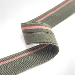 Folding Stripe Band Wholesale Customization Elastic Elastic Band Clothing Decoration 2.1cm Folding Band