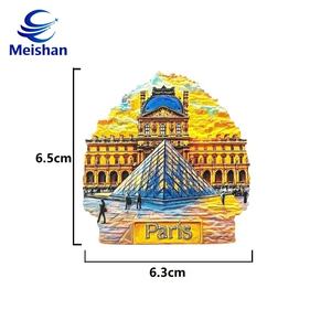 Magnet Kulkas 3D Resin Kaku Ramah Lingkungan Grosir Meishan untuk Suvenir Perjalanan Museum Louvre <span class=keywords><strong>Paris</strong></span> Dekorasi Rumah - Product Image 4
