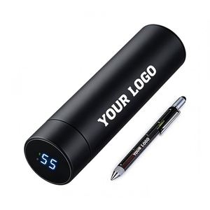 Digital Display LED <b>Thermos</b> Tumbler with Custom Logo 500ml Stainless Steel Smart Water <b>Bottle</b> for Promo Business Gifts - Product Image 1