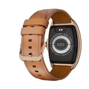 Reloj inteligente de aleación de lujo con correa de cuero Reloj inteligente de muñeca para hombres Mujeres Bluetooth AI Asistente de llamada de <span class=keywords><strong>voz</strong></span> de moda - Product Image 4