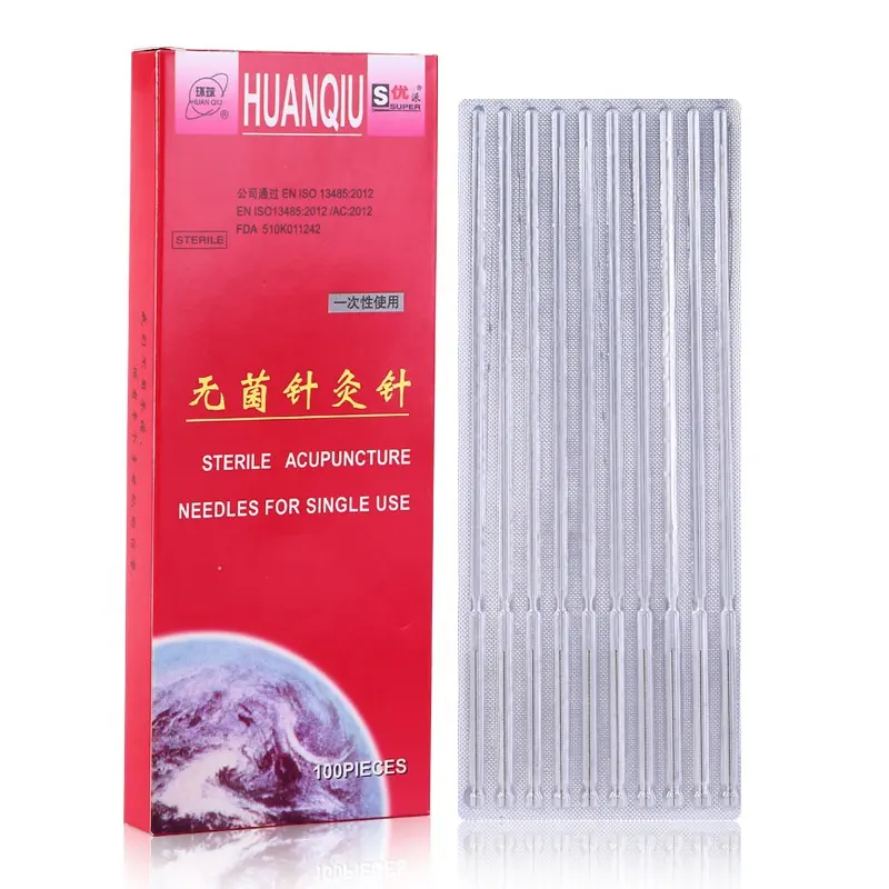 Huanqiu Brand Equipment of Traditional Chinese Medicine Disposable Sterile Long Acupuncture Needles 100pcs