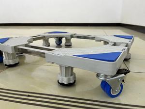 Support pour mini-réfrigérateur et machine à laver manuel avec 4 roues verrouillables, chariot réglable universel pour usage hôtelier - Product Image 5