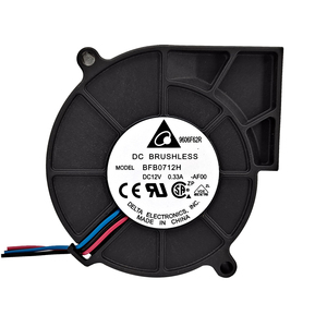 מפוח אוויר חשמלי מיני דלתא BFB0712H-AF00 OEM 12V 0.33A 75*75*25 13.84CFM 48dBA 4000 סל\\\"ד עם להב פלסטיק ומסב כדורי - Product Image 1