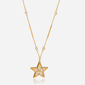 Collier pendentif étoile en acier inoxydable avec strass, étoile à cinq branches, bijou cadeau, pendentif tendance - Product Image 1