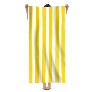 Factory Swim Beachtowel Picnic Travel Shawl Microfiber Beach Towel Printed Stripe for Bath Summer Adult Sports 2024