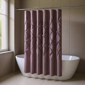 Rideau de douche moderne Db en polyester imperméable avec design touffeté et crochets en plastique - Product Image 2