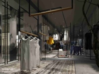 Ensemble de mobilier pour magasin de mode, porte-vêtements en bois, table de présentation, armoire murale pour boutique