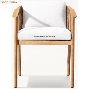 <span class=keywords><strong>Fauteuil</strong></span> en teck durable <span class=keywords><strong>de</strong></span> qualité supérieure avec <span class=keywords><strong>protection</strong></span> en tissu à quatre voies Design extérieur confortable pour la cour et l'hôtel - Product Image 4