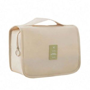 Pochette de voyage multifonctionnelle à fermeture éclair, trousse de maquillage imperméable en tissu Oxford, sac de toilette suspendu avec crochet - Product Image 1