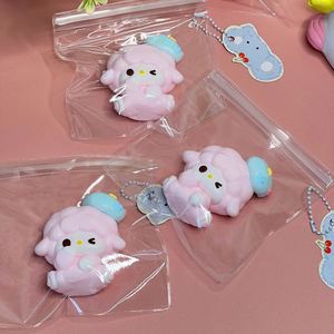 Factory Direct Sale Pink Wink Lamb <b>Squishy</b> Toy Food-Grade Silicone Safe for All Ages Stress Relief Vivid Colors - Product Image 1
