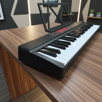 Portable Foldable 61-Key Digital Piano Keyboard with Rechargeable Battery Lightweight Design 127 Rhythms & 128 Tones