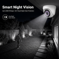 Kamera Dome IP PoE 5MP H.265 AI Deteksi Manusia dan Kendaraan Kamera Keamanan Luar Ruangan Tahan Air IP66