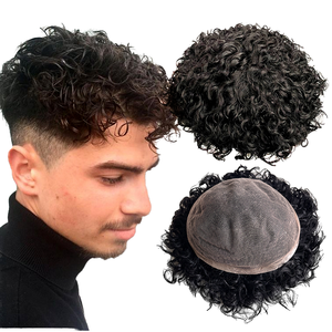 Système capillaire <span class=keywords><strong>ondulé</strong></span> HZ094, 100% cheveux humains naturels, toupet pour <span class=keywords><strong>homme</strong></span>, base en dentelle complète, toupet naturel pour <span class=keywords><strong>homme</strong></span> en stock, prix de gros - Product Image 1
