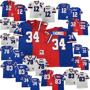 Venta al por Mayor de Camisetas Retro de los Buffalo Bills 12 KELLY 32 <span class=keywords><strong>SIMPSON</strong></span> <span class=keywords><strong>34</strong></span> THOMAS 78 B.SMITH 83 REED, Camiseta Retro de Fútbol Americano - Product Image 1